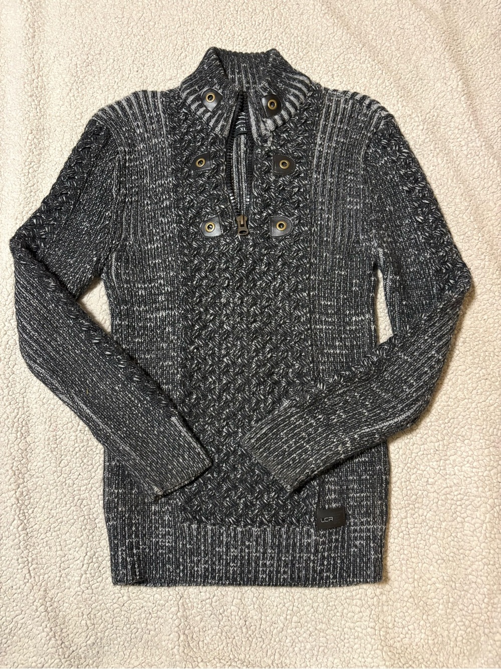 Marled Knit Half-Zip Sweater